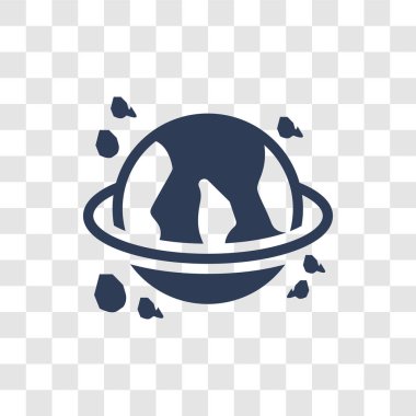 Uzay önemsiz simgesi. Trendy uzay önemsiz logo kavramı astronomi koleksiyonundan şeffaf arka plan üzerinde