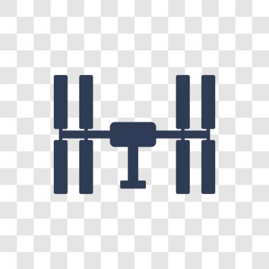 Uzay İstasyonu simgesi. Trendy uzay istasyonu logo kavramı astronomi koleksiyonundan şeffaf arka plan üzerinde