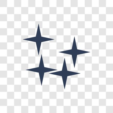 Yıldız simgesi. Trendy yıldız logo kavramı astronomi koleksiyonundan şeffaf arka plan üzerinde