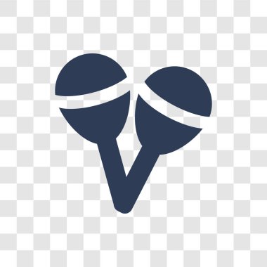Marakas simgesi. Doğum günü partisi ve düğün koleksiyonu şeffaf arka plan üzerinde trendy Maracas logo kavramı