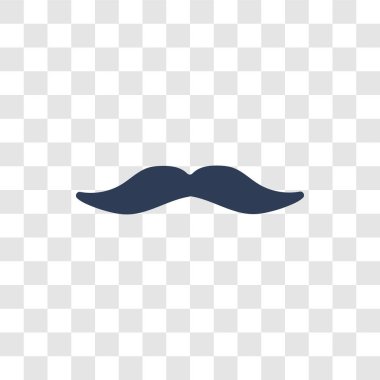 Bıyık simgesi. Doğum günü partisi ve düğün koleksiyonu şeffaf arka plan üzerinde trendy bıyık logo kavramı