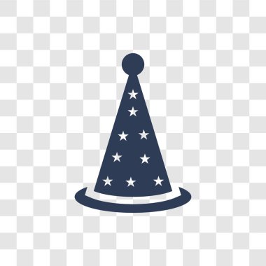 Parti şapkası Icon. Son moda parti şapka logo kavramı Doğum günü partisi ve düğün koleksiyonu şeffaf arka plan üzerinde