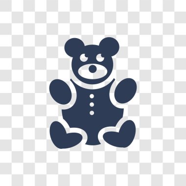 Oyuncak ayı simgesi. Gözde oyuncak ayı logo kavramı Doğum günü partisi ve düğün koleksiyonu şeffaf arka plan üzerinde