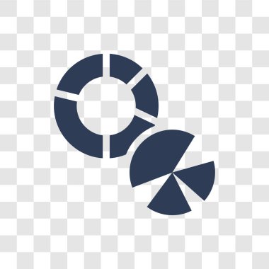 Grafik pasta simgesi. Modaya uygun grafik pasta logo kavramı iş ve analytics koleksiyonundan şeffaf arka plan üzerinde