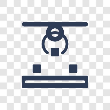 Üretim simgesi. Modaya uygun üretim logo kavramı iş ve analytics koleksiyonundan şeffaf arka plan üzerinde