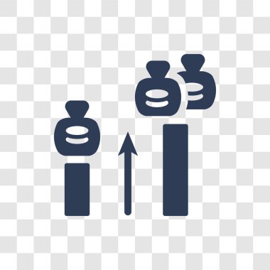 Gelir simgesi. Trendy gelir logo kavramı iş ve analytics koleksiyonundan şeffaf arka plan üzerinde