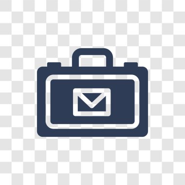 Bavul simgesi. Son moda çanta logo kavramı iş ve analytics koleksiyonundan şeffaf arka plan üzerinde