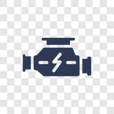 Araba karbüratör simgesi. Trendy araba karbüratör logo kavramı araba parçaları koleksiyonundan şeffaf arka plan üzerinde