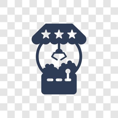 Pençe makine simgesi. Son moda pençe makine logo kavramı sirk koleksiyonundan şeffaf arka plan üzerinde