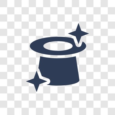 Sihirli şapka simgesi. Popüler Magic şapka logo kavramı sirk koleksiyonundan şeffaf arka plan üzerinde