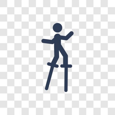 Stilt walker icon. Trendy Stilt walker logo concept on transparent background from Circus collection clipart