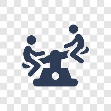 Tahterevalli simgesi. Trendy tahterevalli logo kavramı sirk koleksiyonundan şeffaf arka plan üzerinde