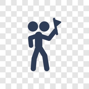 İki başlı adam simgesi. Sirk koleksiyonundan şeffaf arka plan üzerinde adam logo kavramı trendy iki başlı