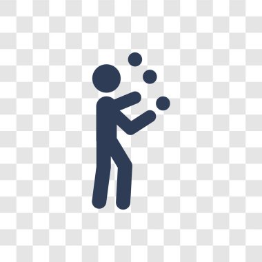 Simge hokkabazlık. Trendy Juggling logo kavramı sirk koleksiyonundan şeffaf arka plan üzerinde