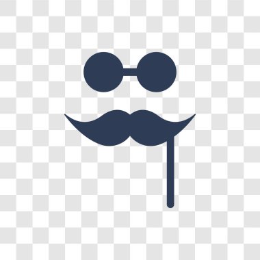 Bıyık simgesi. Trendy bıyık logo kavramı sirk koleksiyonundan şeffaf arka plan üzerinde