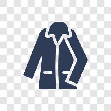 Kat simgesi. Trendy ceket logo kavramı kıyafetler koleksiyonundan şeffaf arka plan üzerinde