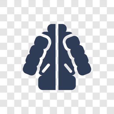 Kirpi balığı ceket simgesi. Trendy kirpi ceket logo kavramı kıyafetler koleksiyonundan şeffaf arka plan üzerinde