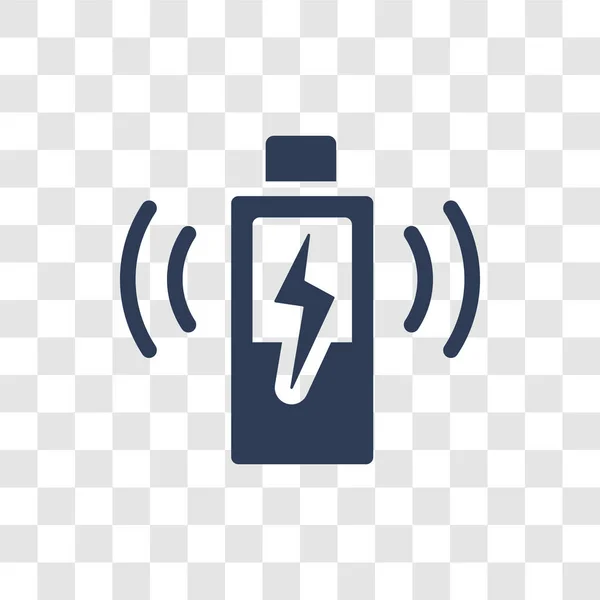 Значок Бездротової Зарядки Модний Бездротової Зарядки Логотип Концепція Прозорий Фон — стоковий вектор