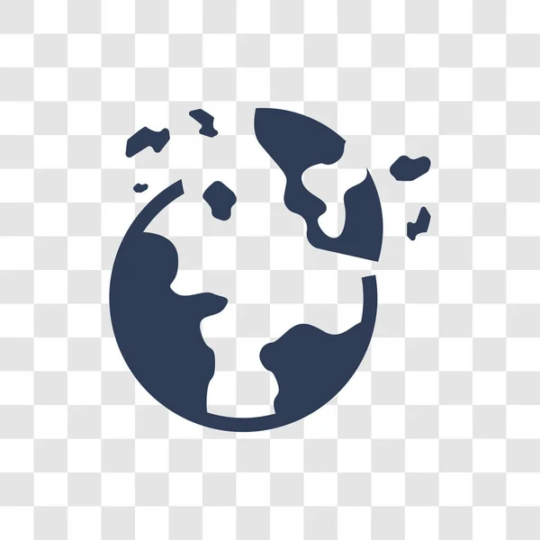 Icono Del Planeta Destruido Concepto Logotipo Trendy Destroyed Planet Sobre — Vector de stock