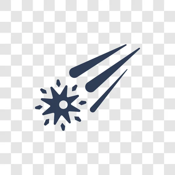 Vallende Ster Pictogram Trendy Falling Star Logo Concept Transparante Achtergrond — Stockvector