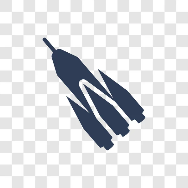 火箭发射图标 时尚火箭发射标志概念透明背景从天文学收藏 — 图库矢量图片