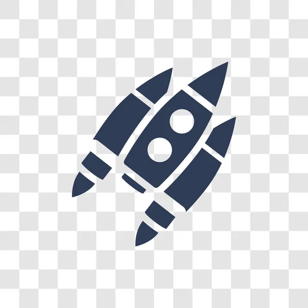 Icona Astronave Trendy Rocket Ship Logo Concept Sfondo Trasparente Della — Vettoriale Stock