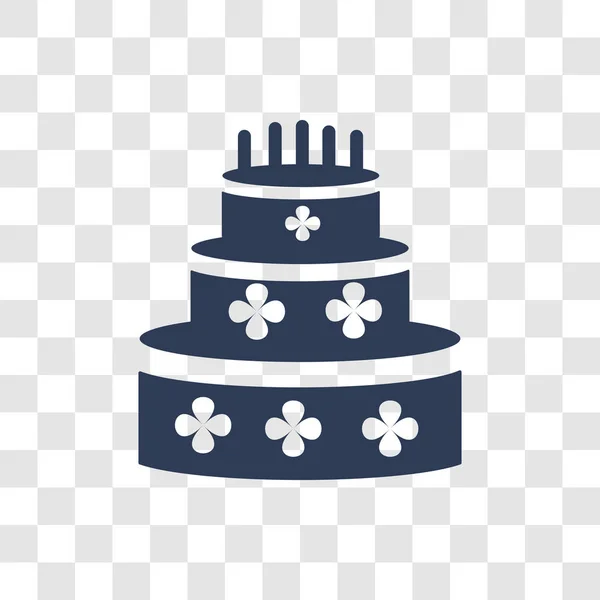 Geburtstagstorte Trendiges Geburtstagskuchen Logo Konzept Auf Transparentem Hintergrund Aus Geburtstagsfeier — Stockvektor