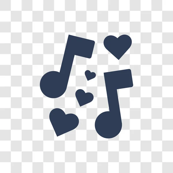 Ikona Muzyki Romantycznej Modny Muzyka Romantyczna Koncepcja Logo Przezroczyste Tło — Wektor stockowy