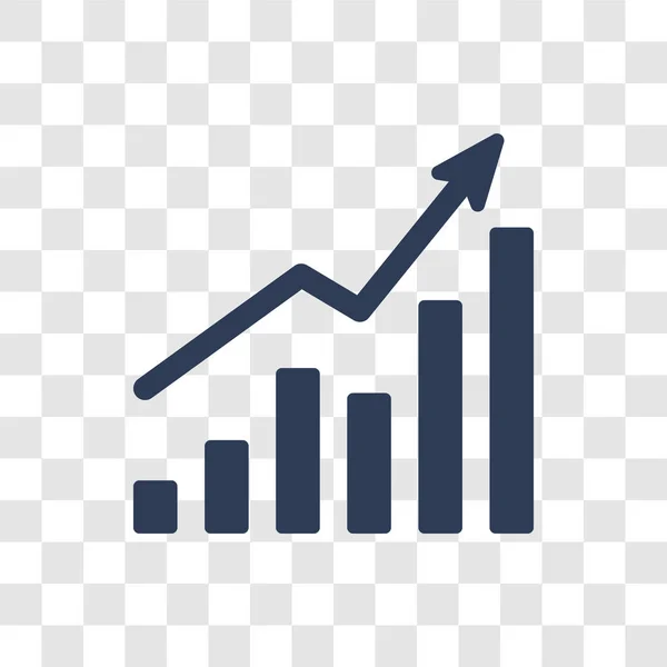 Artan hisse senedi simgesi. Trendy artan hisse senetleri logo kavramı iş ve analytics koleksiyonundan şeffaf arka plan üzerinde