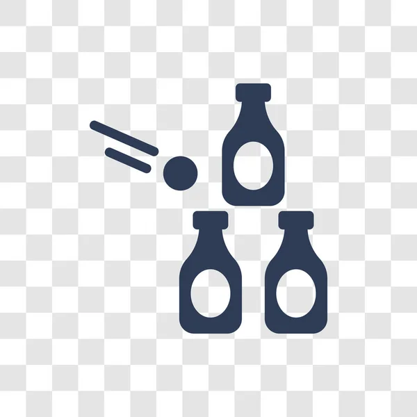ボトル投げのアイコン トレンディなボトルは サーカス コレクションから透明な背景にロゴのコンセプトを投げる — ストックベクタ