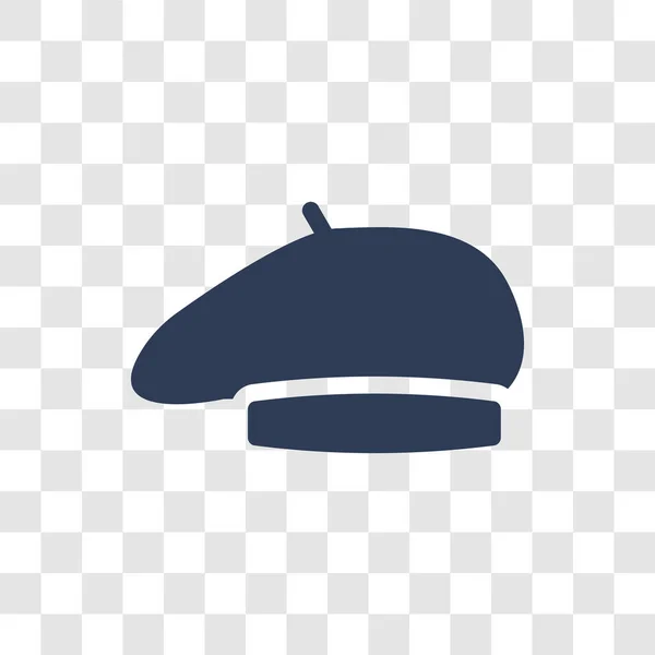 Baskenmützensymbol Trendy Baskenmütze Logo Konzept Auf Transparentem Hintergrund Aus Der — Stockvektor