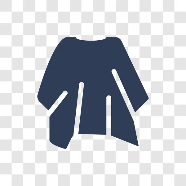 Значок Пончо Трендова Концепція Логотипу Poncho Прозорому Тлі Колекції Одягу — стоковий вектор