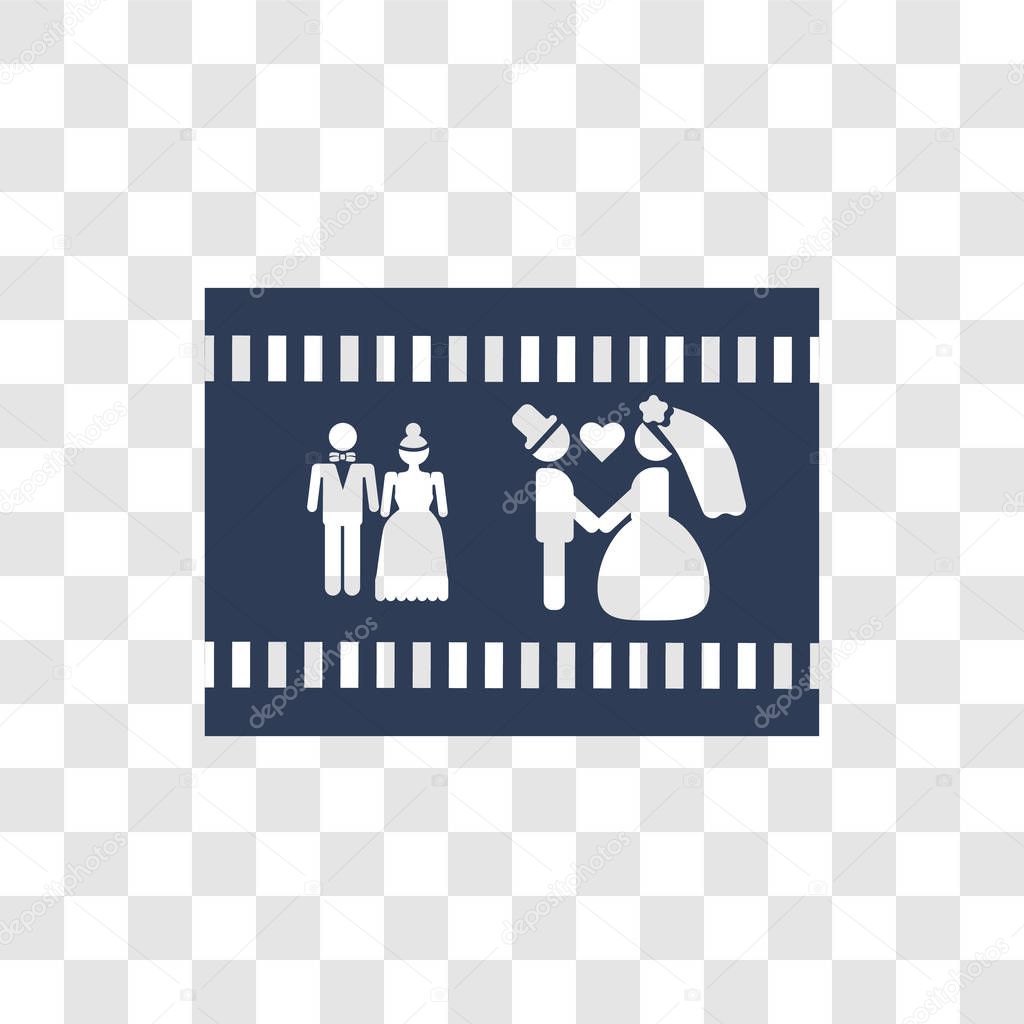 Wedding video icon. Trendy Wedding video logo concept on transparent background from Birthday party and wedding collection