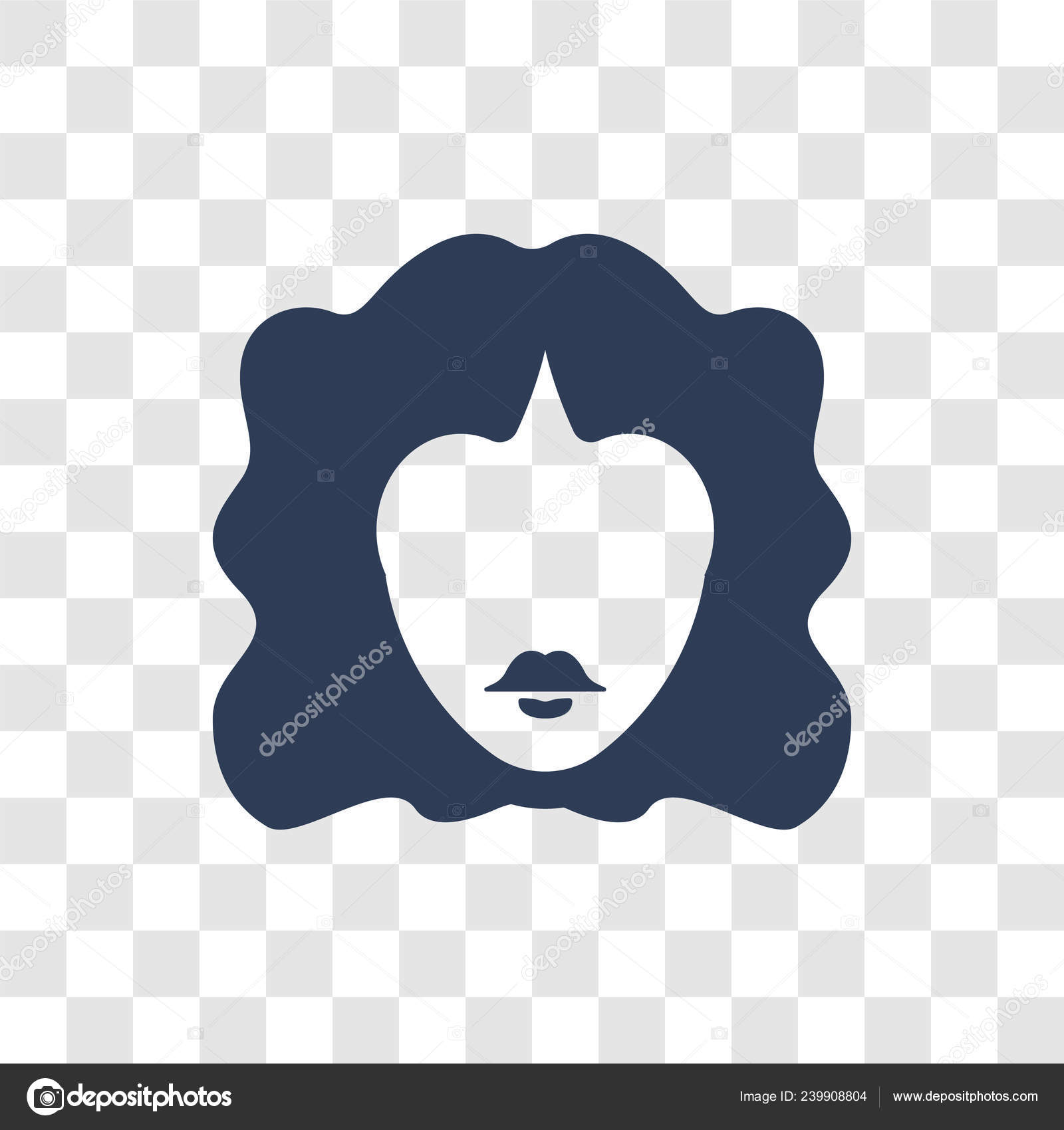Woman Wavy Hair Icon Trendy Woman Wavy Hair Logo Concept Stock