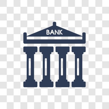 Banka simgesi. Trendy banka logo kavramı Cryptocurrency ekonomi ve finans koleksiyonundan şeffaf arka plan üzerinde