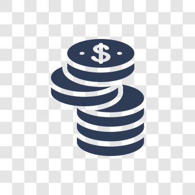 Para simgesi. Trendy sikke logo kavramı Cryptocurrency ekonomi ve finans koleksiyonundan şeffaf arka plan üzerinde