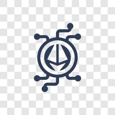 Etherium simgesi. Trendy etherium logo kavramı Cryptocurrency ekonomi ve finans koleksiyonundan şeffaf arka plan üzerinde
