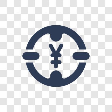 Yen simgesi. Trendy Yen logo kavramı Cryptocurrency ekonomi ve finans koleksiyonundan şeffaf arka plan üzerinde