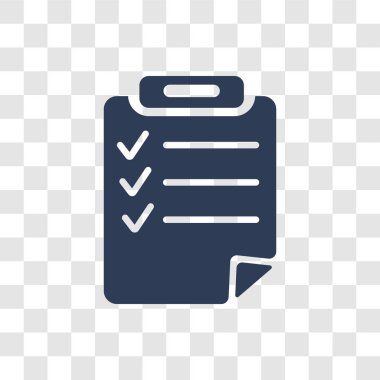 Onay listesi simgesini. Dağıtım ve lojistik koleksiyonundan şeffaf arka plan üzerinde trendy kontrol listesi logo kavramı