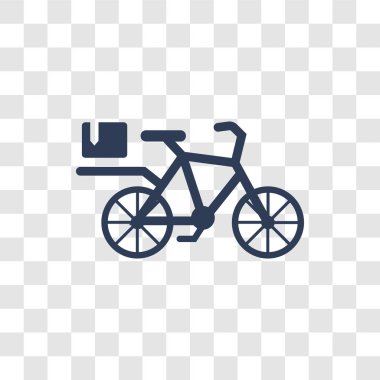 Bisiklet simgesi ile teslim. Dağıtım ve lojistik koleksiyonundan Bisiklet logo kavramı üzerinde şeffaf arka plan ile trendy teslim