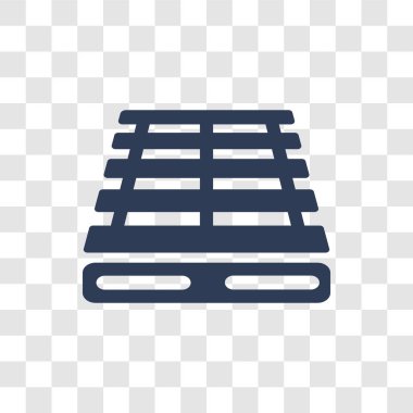 Palet simgesi. Dağıtım ve lojistik koleksiyonundan şeffaf arka plan üzerinde trendy palet logo kavramı