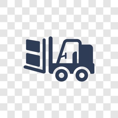 Forklift simgesi. Dağıtım ve lojistik koleksiyonundan şeffaf arka plan üzerinde trendy Forklift logo kavramı