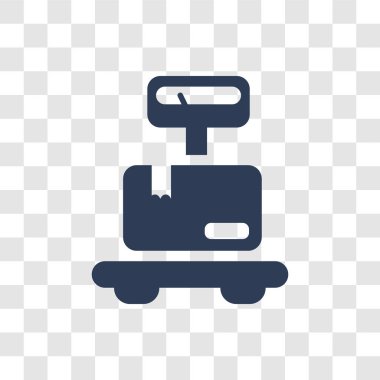 Ağırlık simgesi. Modaya uygun ağırlık logo kavramı teslim ve lojistik koleksiyonundan şeffaf arka plan üzerinde