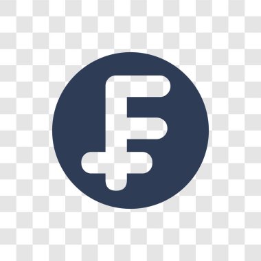 İsviçre Frangı simgesi. Trendy İsviçre Frangı logo kavramı üzerinde e-ticaret ve ödeme koleksiyonundan saydam arka plan