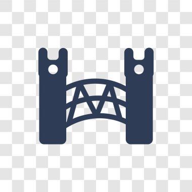 asma köprü simgesi. Trendy asma köprü logo kavramı masal koleksiyonundan şeffaf arka plan üzerinde