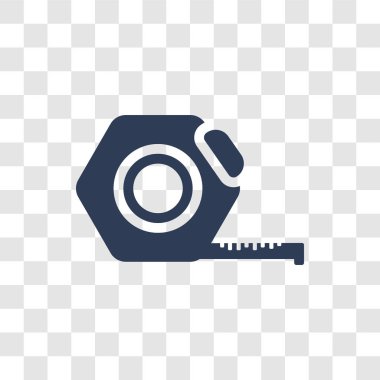 mezura simgesi. Modaya uygun mezura logo kavramı genel koleksiyonundan şeffaf arka plan üzerinde