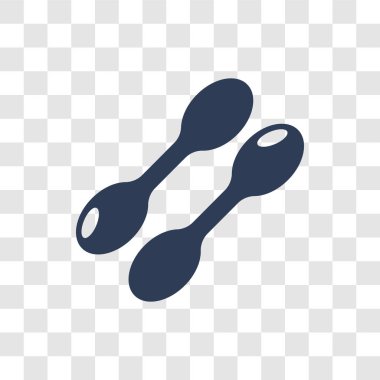 Dumbbell simgesi. Spor salonu ve Fitness koleksiyonundan şeffaf arka plan üzerinde trendy Dumbbell logo kavramı