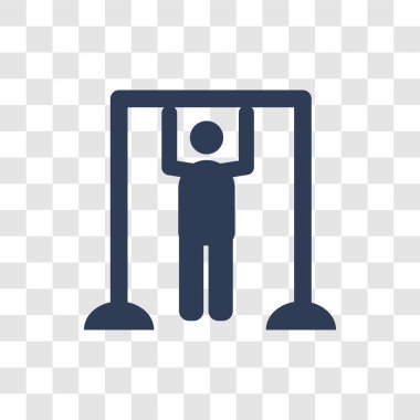 Yatay çubuğu simgesi. Trendy yatay çubuk logosu konsept spor salonu ve Fitness koleksiyonundan şeffaf arka plan üzerinde