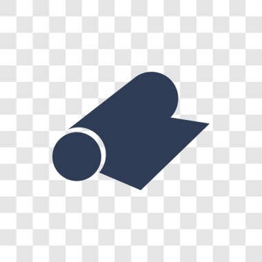 Mat simgesi. Spor salonu ve Fitness koleksiyonundan şeffaf arka plan üzerinde moda Mat logo kavramı