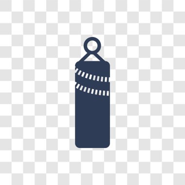 Kum torbası simgesi. Trendy kum torbası logo kavramı spor salonu ve Fitness koleksiyonundan şeffaf arka plan üzerinde